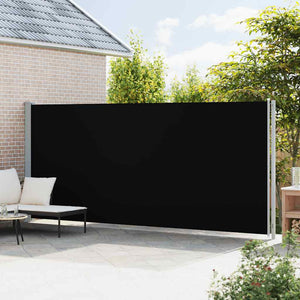 vidaXL Retractable Side Awning 200x600 cm Black