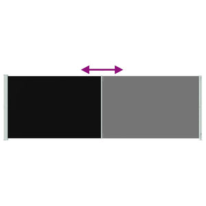 vidaXL Retractable Side Awning 200x600 cm Black
