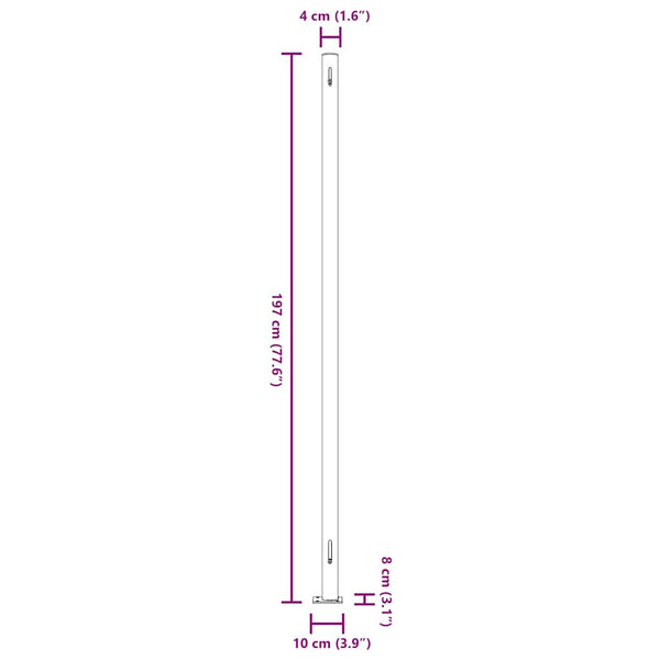vidaXL Retractable Side Awning 200x600 cm Grey