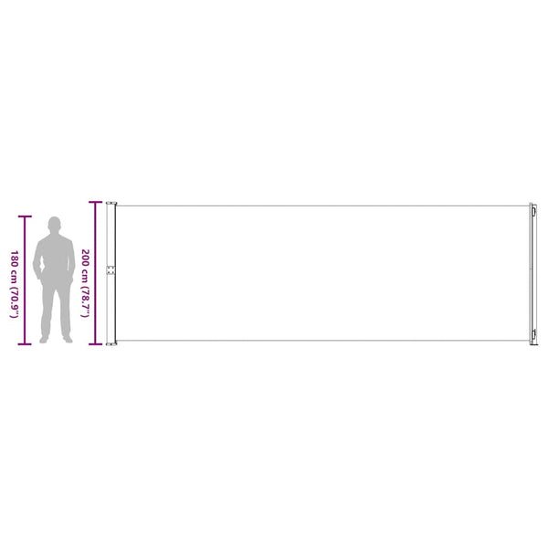 vidaXL Retractable Side Awning 200x600 cm Grey