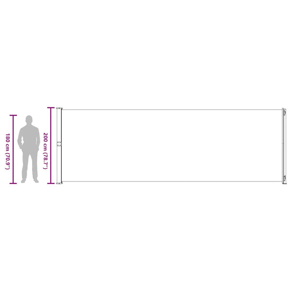 vidaXL Retractable Side Awning 200x600 cm Brown