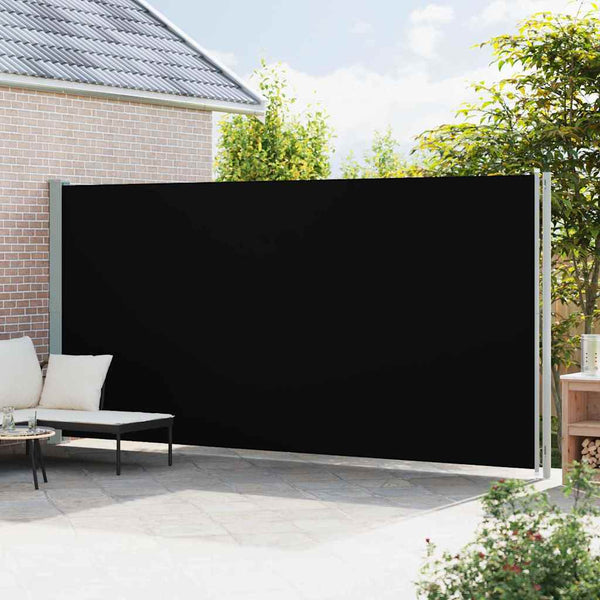 vidaXL Retractable Side Awning 220x600 cm Black
