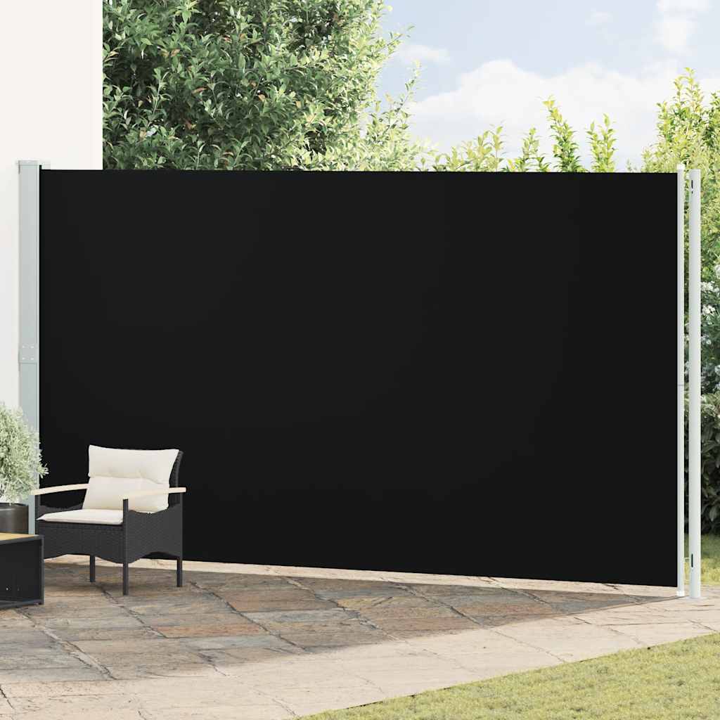 vidaXL Retractable Side Awning 220x600 cm Black