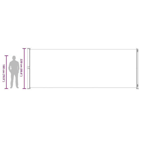 vidaXL Retractable Side Awning 220x600 cm Red