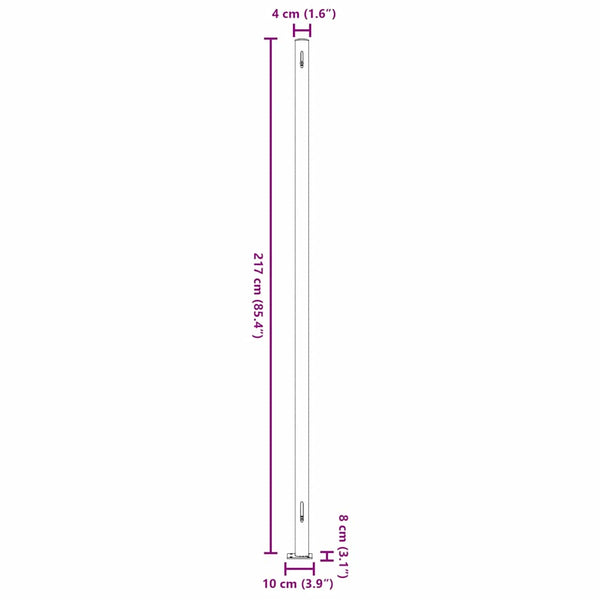 vidaXL Retractable Side Awning 220x600 cm Grey