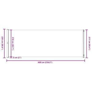 vidaXL Retractable Side Awning 220x600 cm Grey