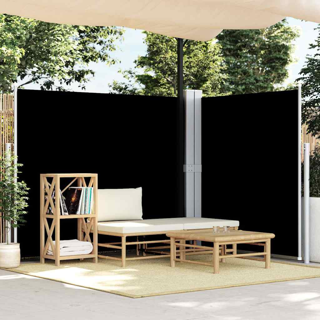 vidaXL Retractable Side Awning Black 180x600 cm