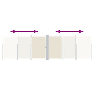 vidaXL Retractable Side Awning Cream 180x600 cm