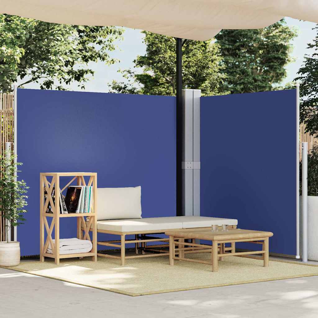 vidaXL Retractable Side Awning Blue 180x600 cm