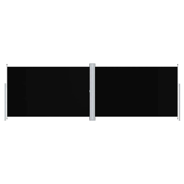 vidaXL Retractable Side Awning Black 200x600 cm