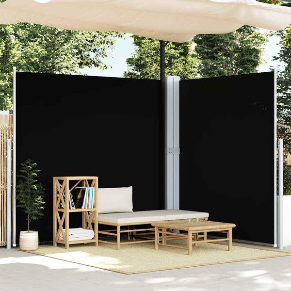 vidaXL Retractable Side Awning Black 200x600 cm