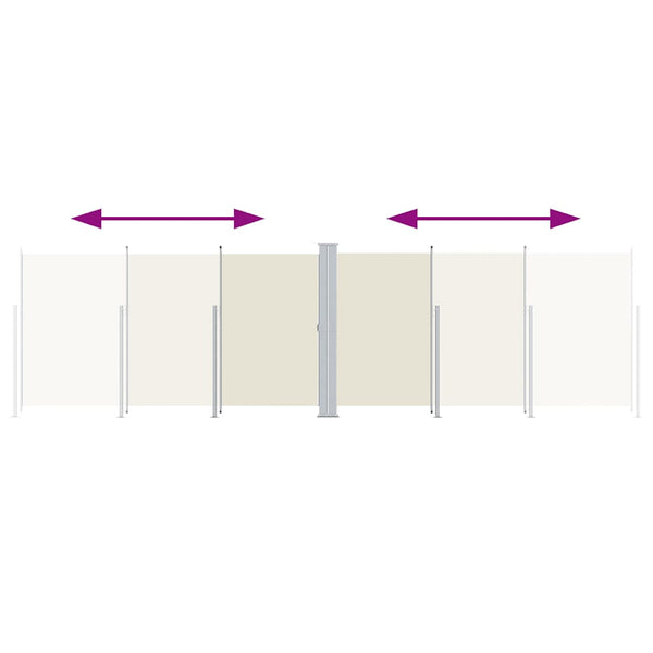 vidaXL Retractable Side Awning Cream 200x600 cm