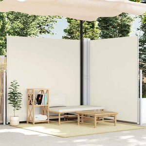 vidaXL Retractable Side Awning Cream 200x600 cm