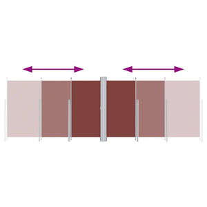 vidaXL Retractable Side Awning Brown 200x600 cm