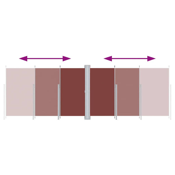 vidaXL Retractable Side Awning Brown 200x600 cm