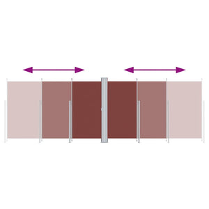 vidaXL Retractable Side Awning Brown 220x600 cm