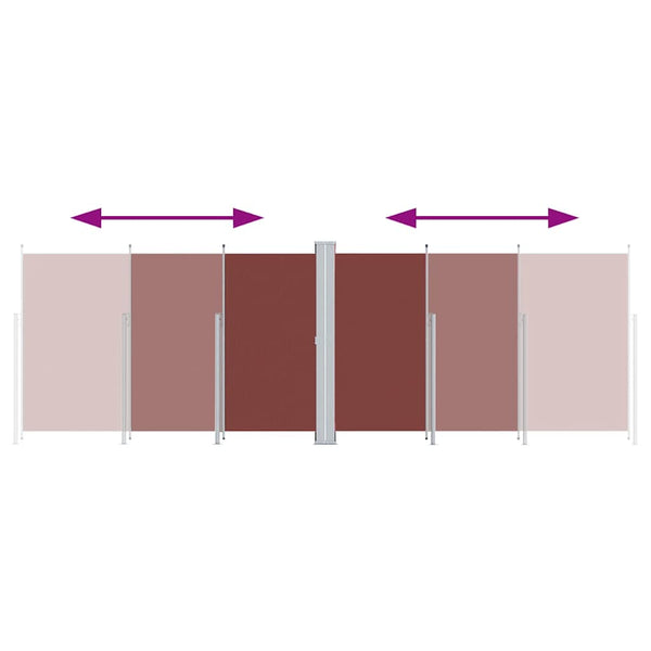 vidaXL Retractable Side Awning Brown 220x600 cm