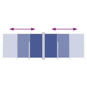 vidaXL Retractable Side Awning Blue 220x600 cm