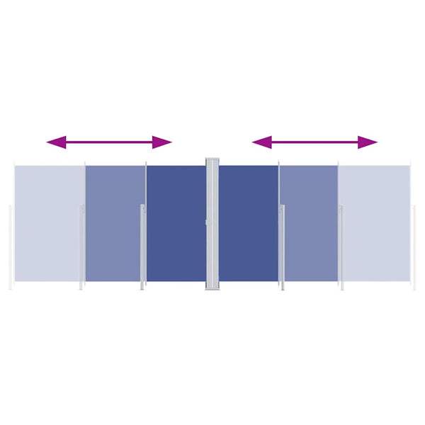 vidaXL Retractable Side Awning Blue 220x600 cm