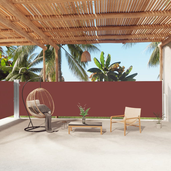 vidaXL Retractable Side Awning Brown 160x1000 cm