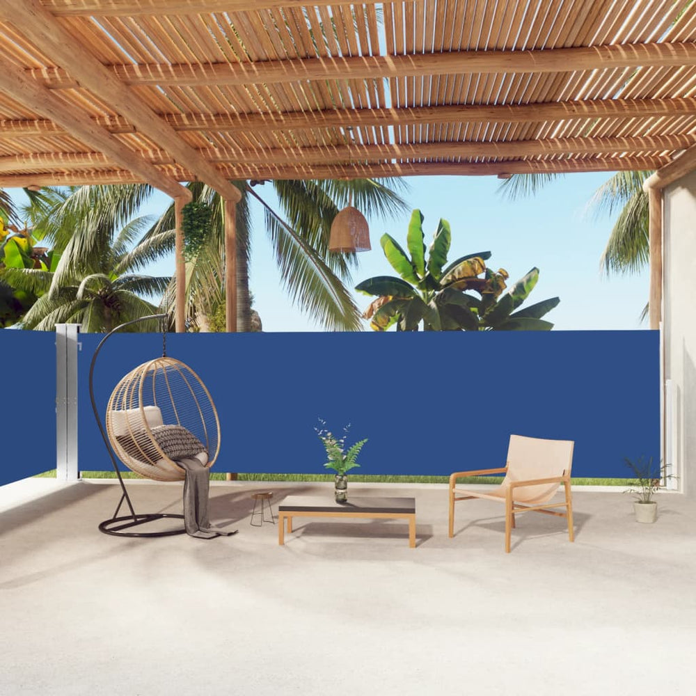 vidaXL Retractable Side Awning Blue 160x1000 cm