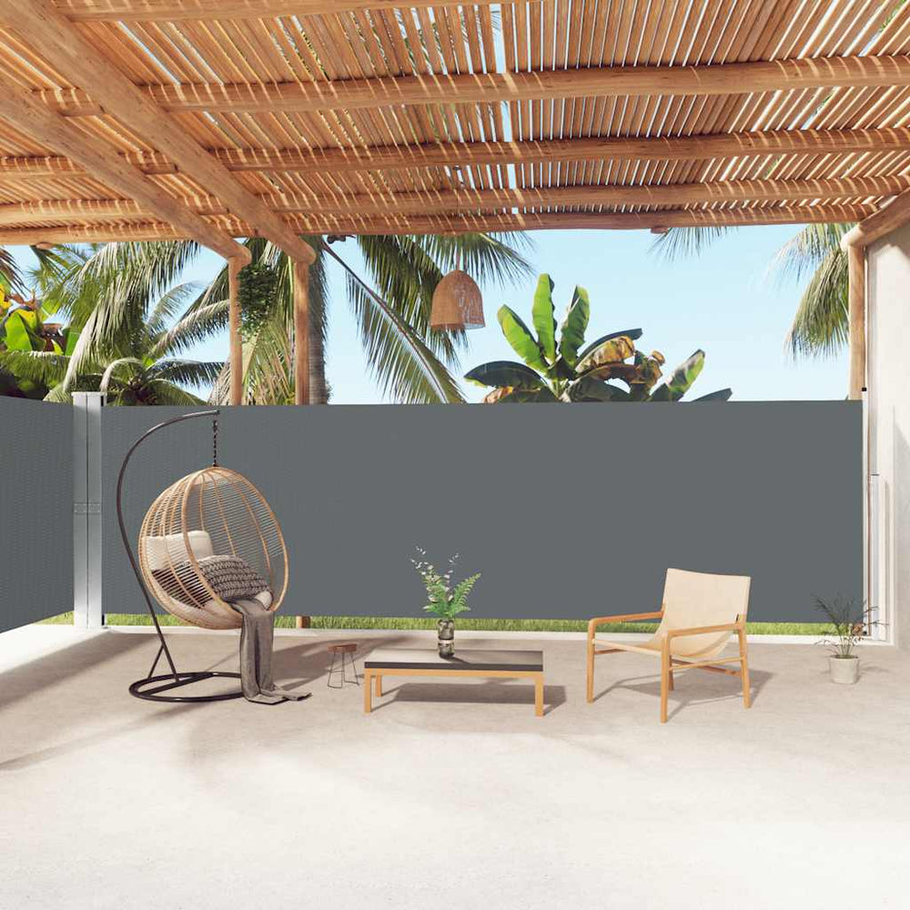 vidaXL Retractable Side Awning Anthracite 180x1000 cm