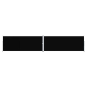 vidaXL Retractable Side Awning Black 200x1000 cm