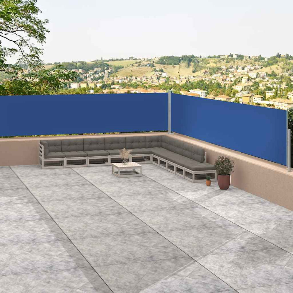 vidaXL Retractable Side Awning Blue 117x1200 cm