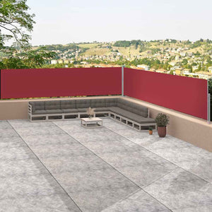 vidaXL Retractable Side Awning Red 117x1200 cm