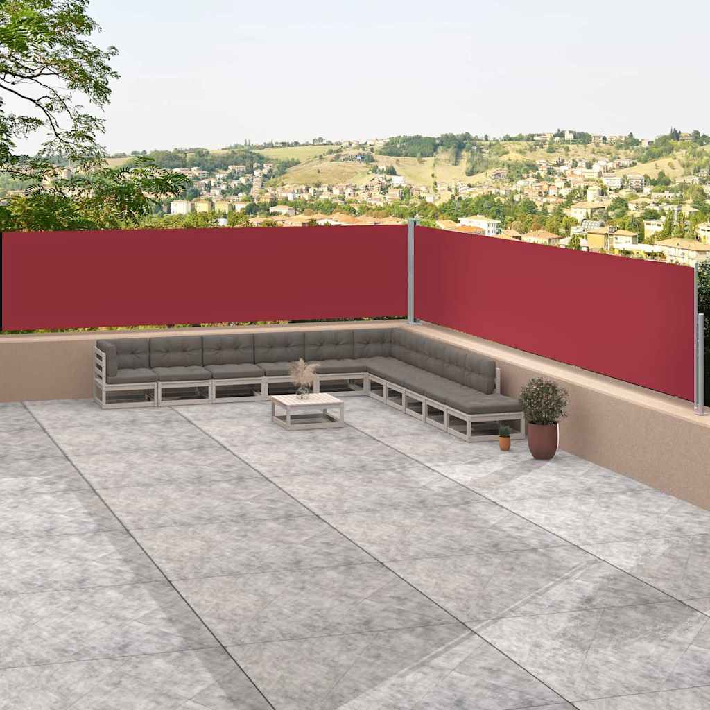 vidaXL Retractable Side Awning Red 117x1200 cm