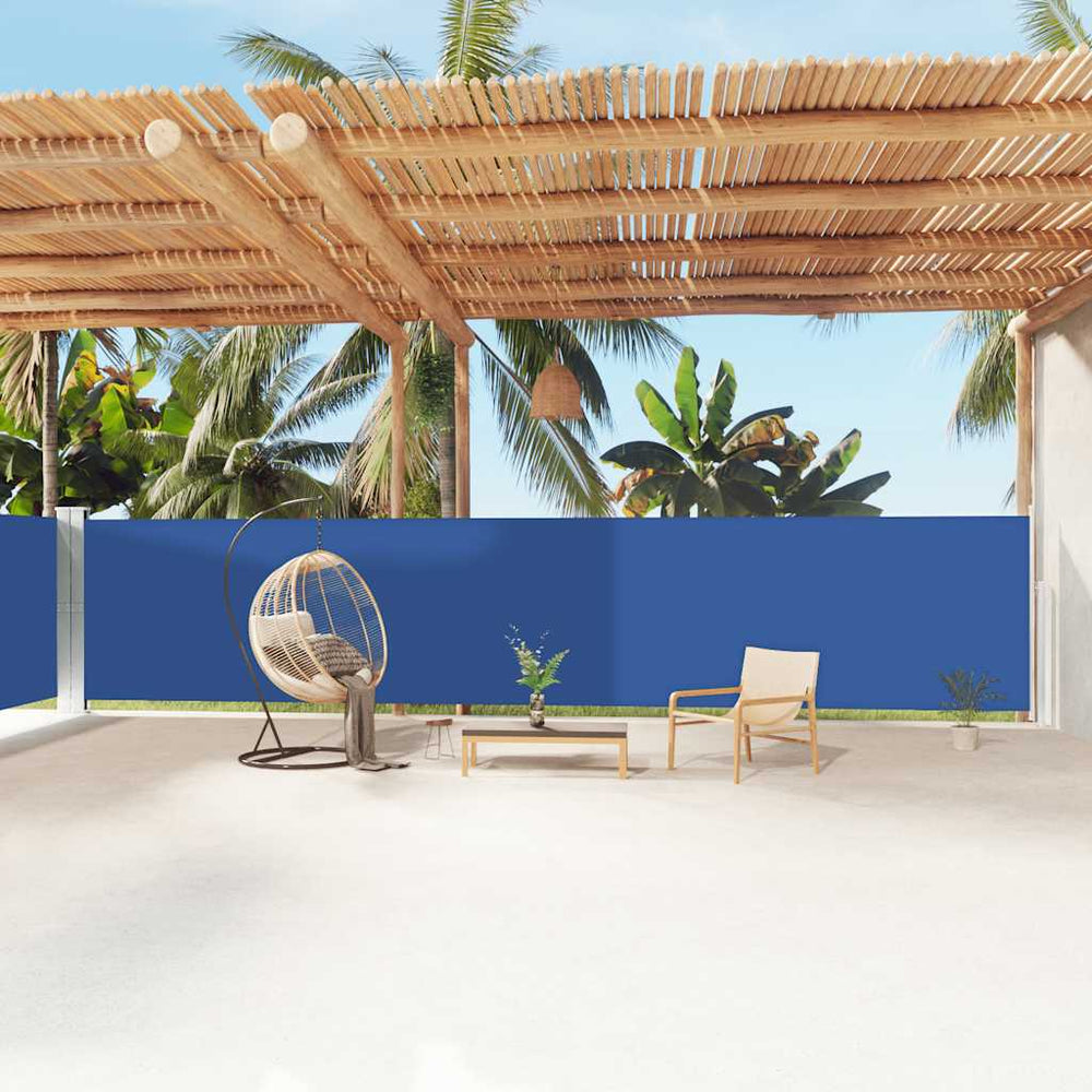 vidaXL Retractable Side Awning Blue 160x1200 cm