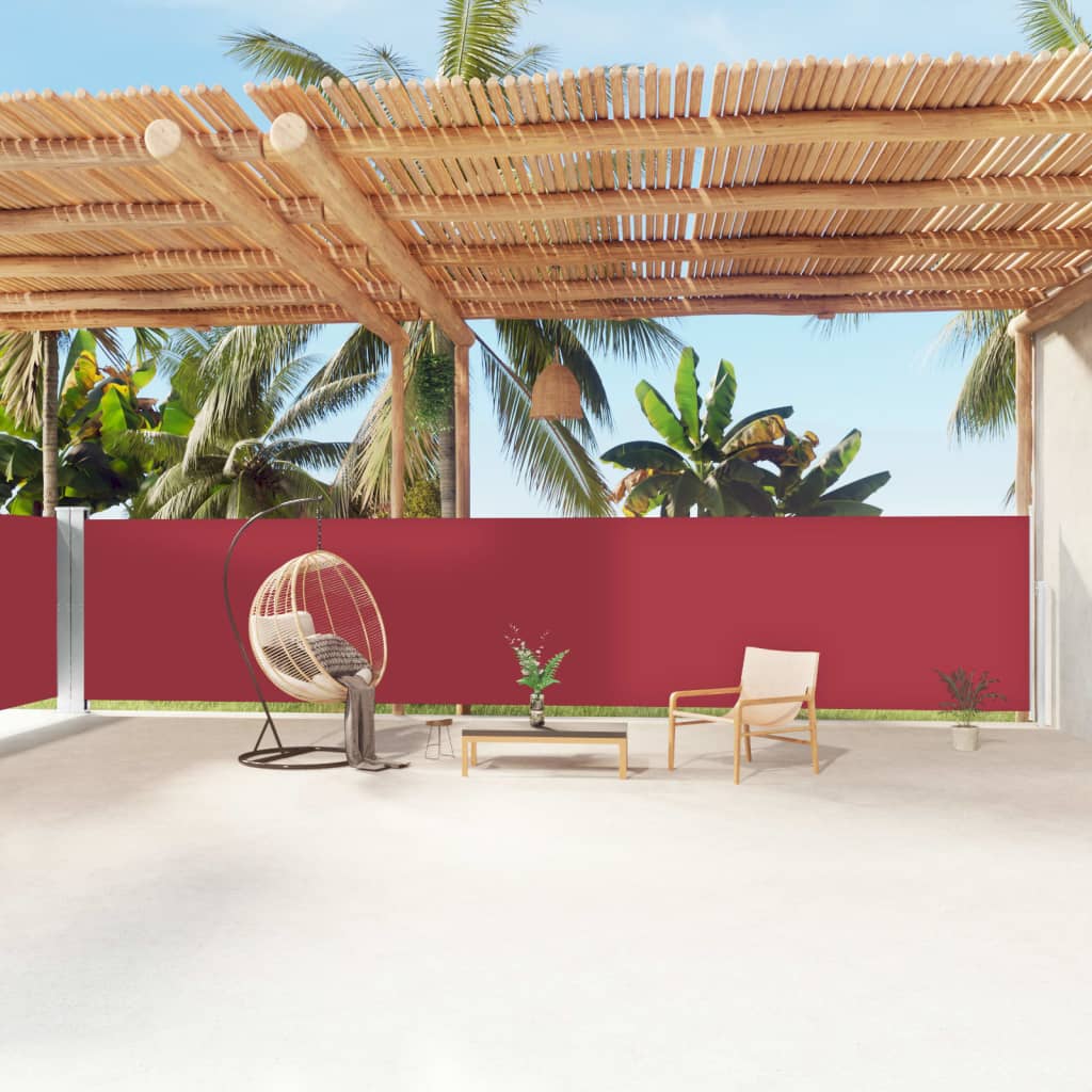 vidaXL Retractable Side Awning Red 160x1200 cm