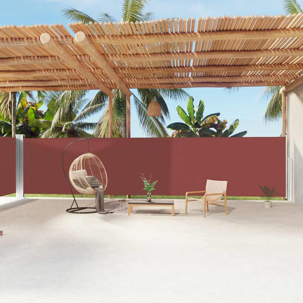 vidaXL Retractable Side Awning Brown 180x1200 cm