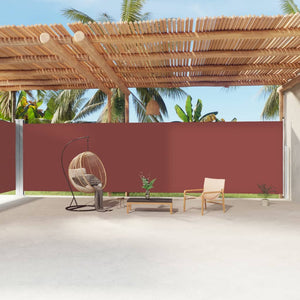 vidaXL Side Awning Retractable Brown 220x1200 cm