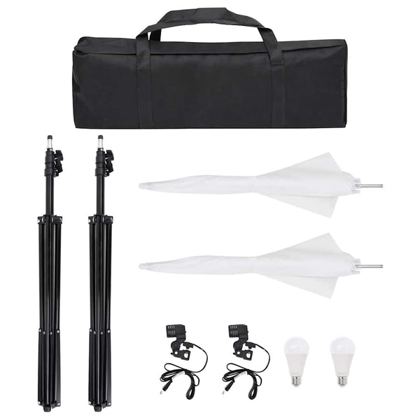 vidaXL Photo Studio Lighting Set with Stands & Umbrellas