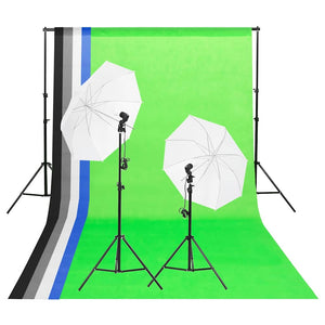 vidaXL Photo Studio Lighting Kit with Backdrops & Umbrellas