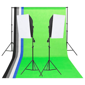 vidaXL Photo Studio Lighting Kit with Backdrops and Softboxes