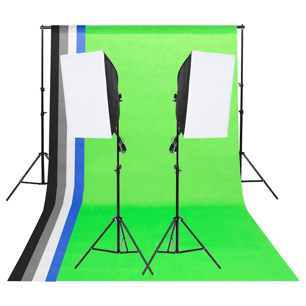 vidaXL Photo Studio Lighting Kit with Backdrops and Softboxes