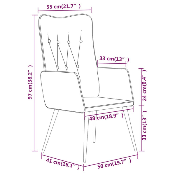 vidaXL Wingback Chair Gray Genuine Leather
