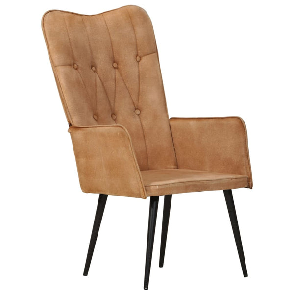 vidaXL Wingback Chair Brown Canvas