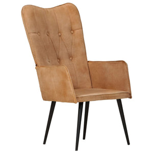 vidaXL Wingback Chair Brown Canvas