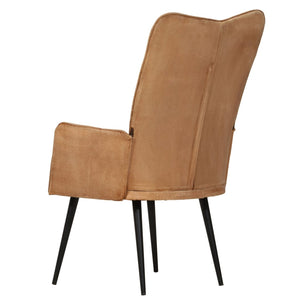 vidaXL Wingback Chair Brown Canvas