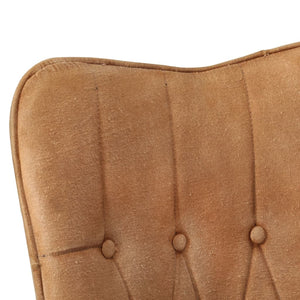 vidaXL Wingback Chair Brown Canvas