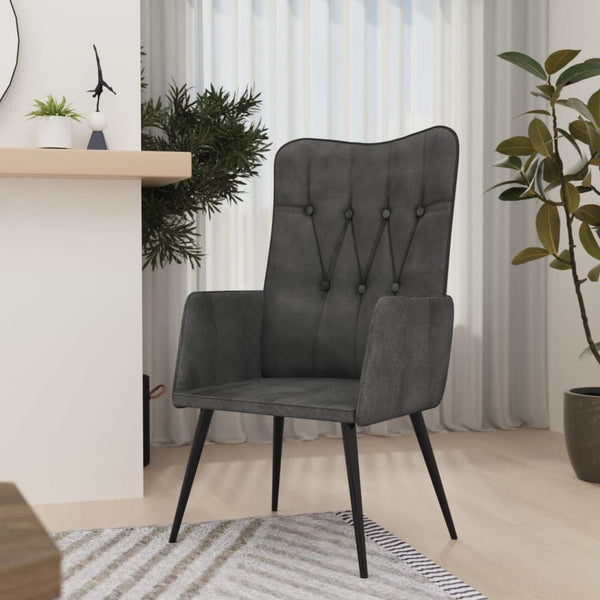 vidaXL Wingback Armchair Black Canvas