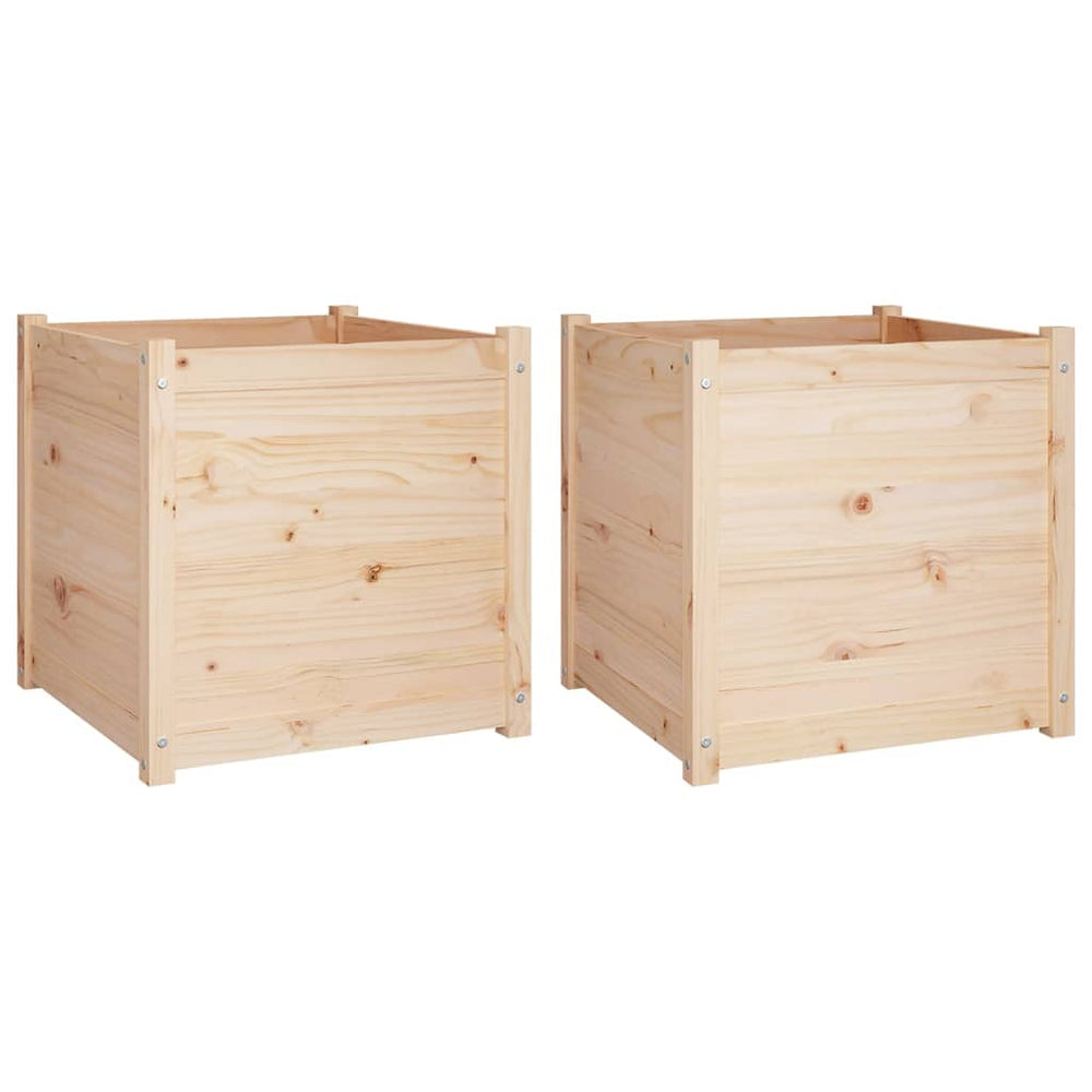 Pflanzkübel 60x60x60cm, 2er Set, Kiefer Massivholz