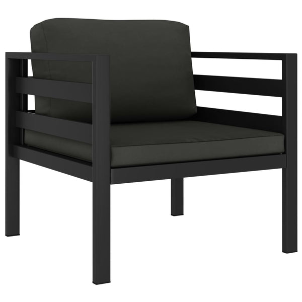 vidaXL Single Sofas 2 pcs. with cushions Aluminum Anthracite
