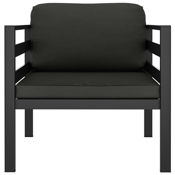 vidaXL Single Sofas 2 pcs. with cushions Aluminum Anthracite