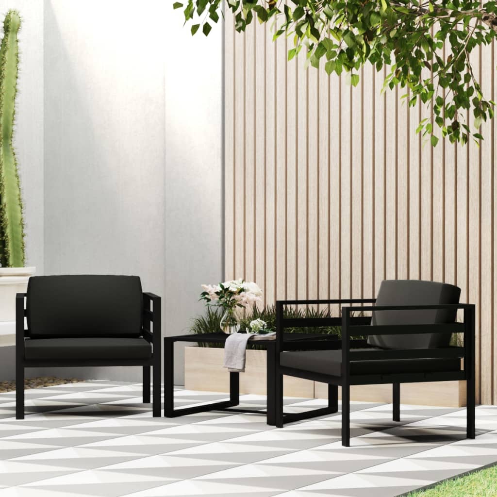 vidaXL Single Sofas 2 pcs. with cushions Aluminum Anthracite