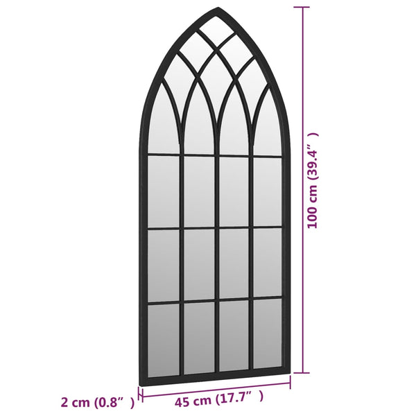 vidaXL Mirror Black 100x45 cm Iron for Indoor Use