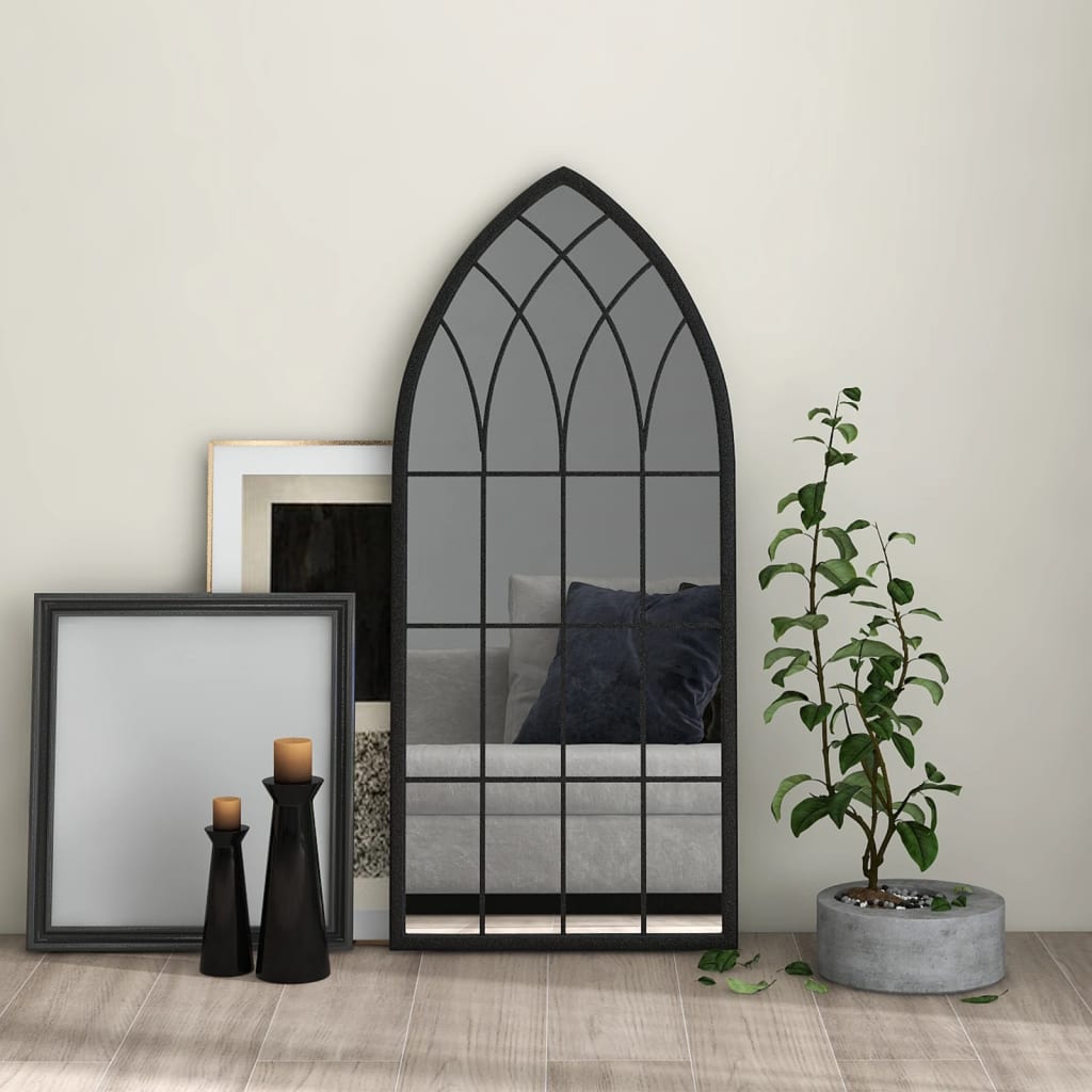 vidaXL Mirror Black 100x45 cm Iron for Indoor Use